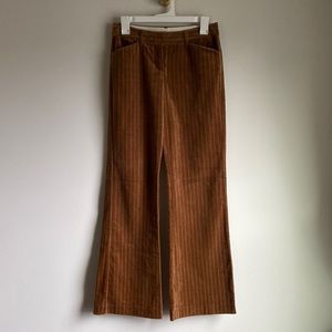 Velvet Pinstripe Wide Leg Pants